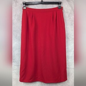 Vintage Pendleton Red Wool Pencil Skirt Size 10